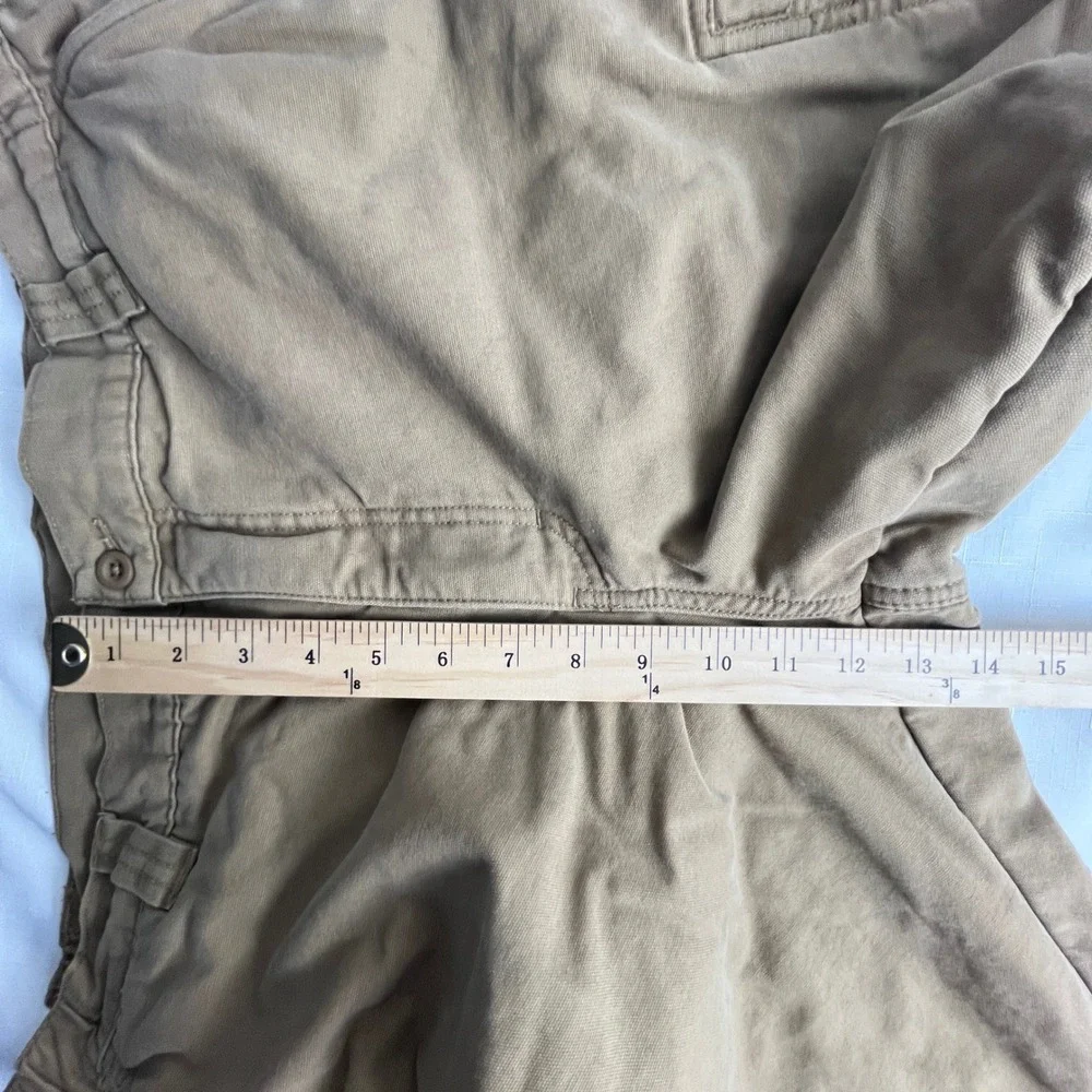LL Bean Cargo Pants Mens 38x30 Brown Fleece Lined Cotton Canvas Outdoor 277830‎